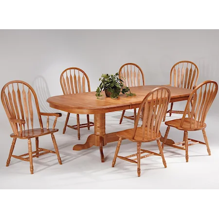 Oval Table w/ 2 Arm Chairs and 4 Side Chairs